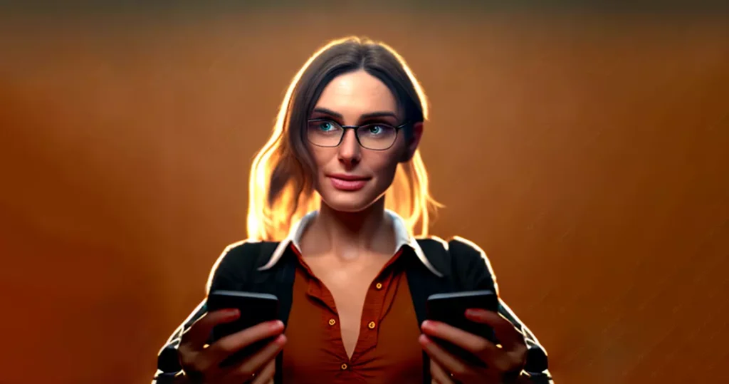 mulher usando dois celulares ao mesmo tempo